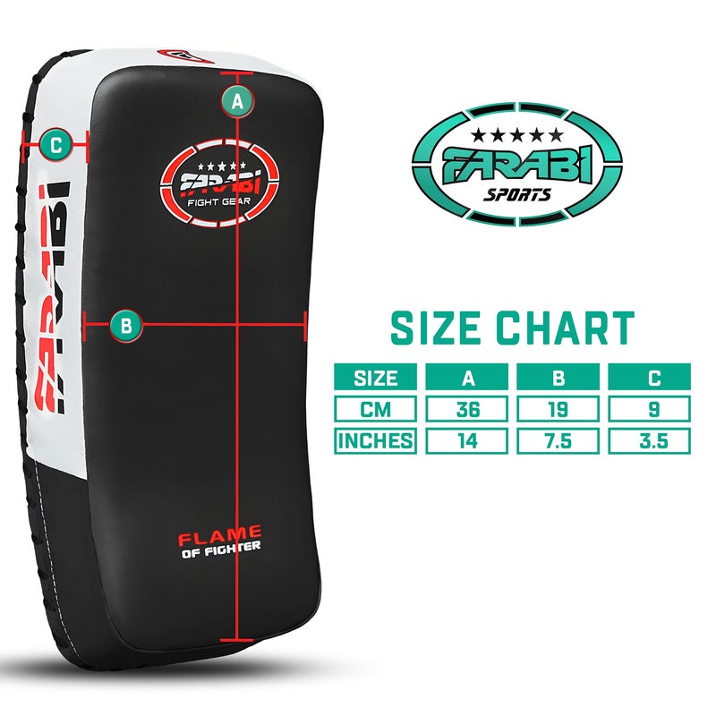 Farabi Sports Thai pad, Kickboxing Kick pad, Kick Training Strike Shield MMA Muay Thai Curved X 1 (Black) - Image 5